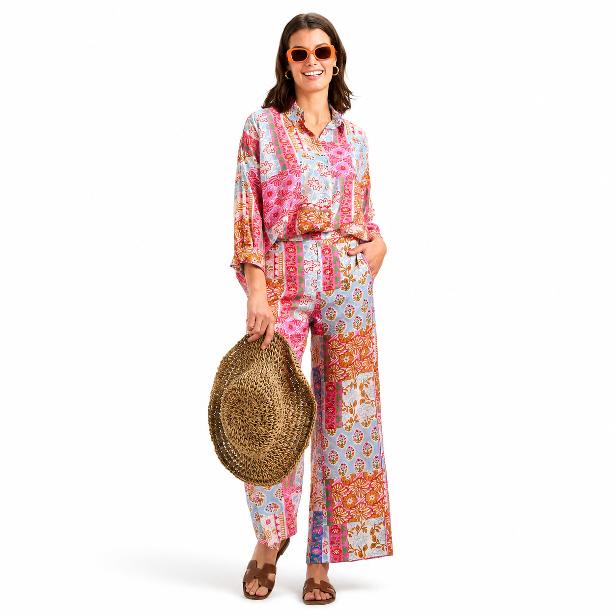 Zaket & Plover Citrus Bloom Print Pant