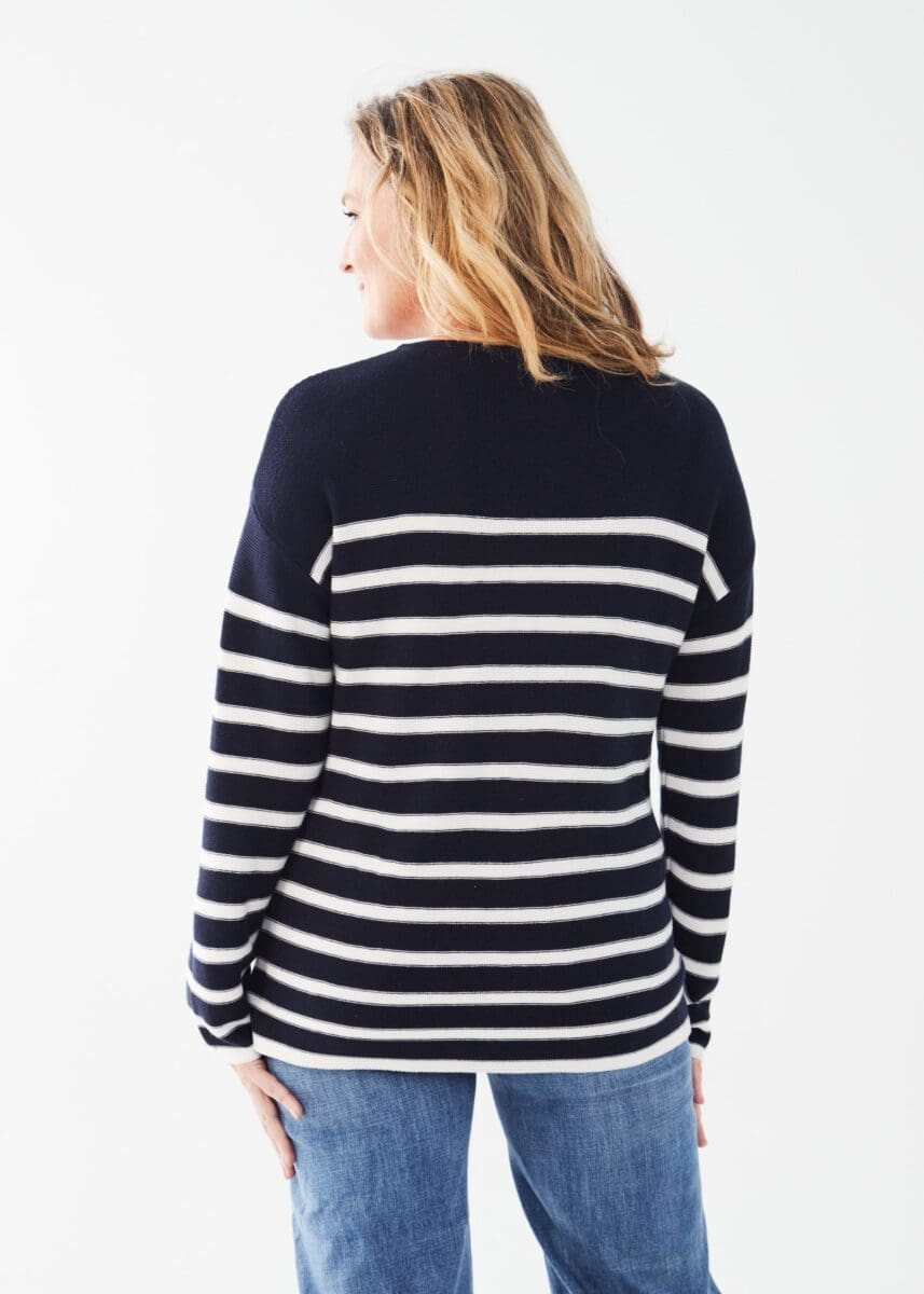 Navy striped outlet sweater