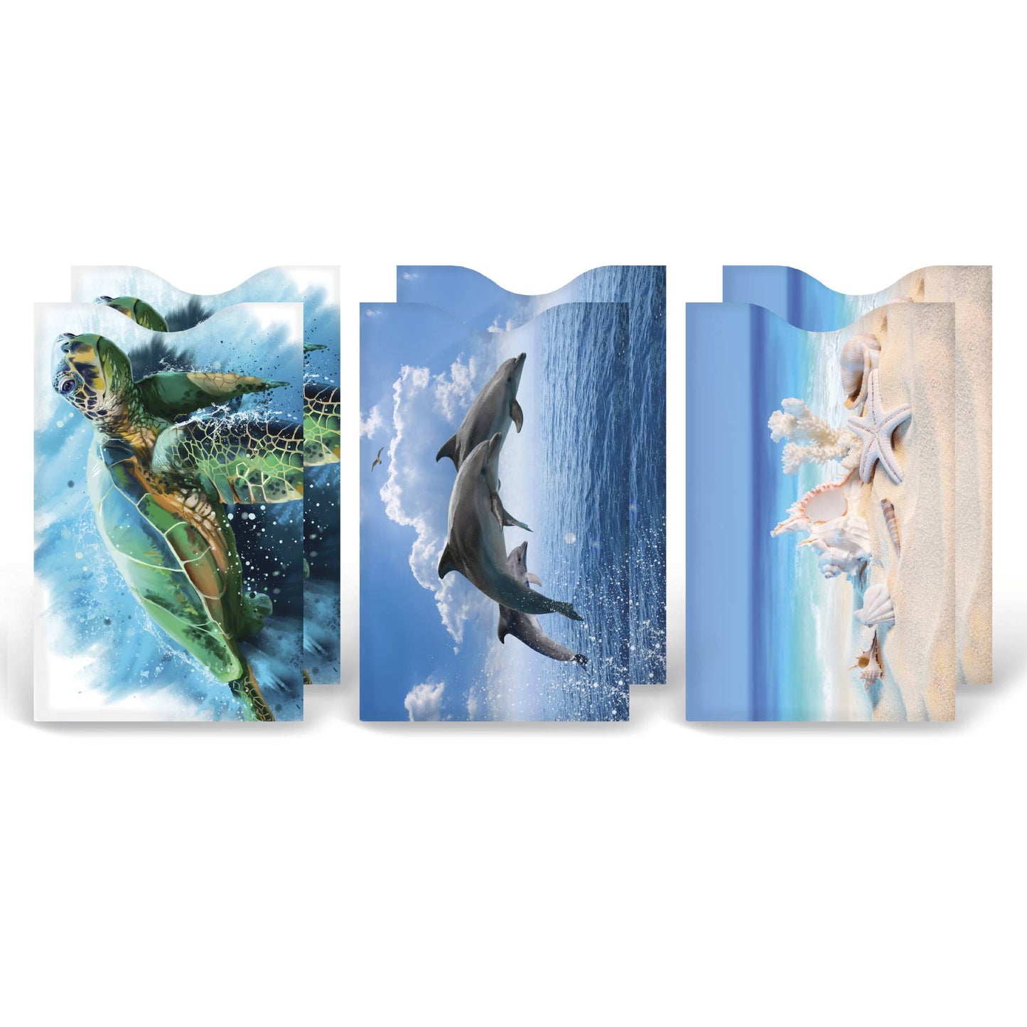Set Of 6 - Sealife Credit Card Sleeve