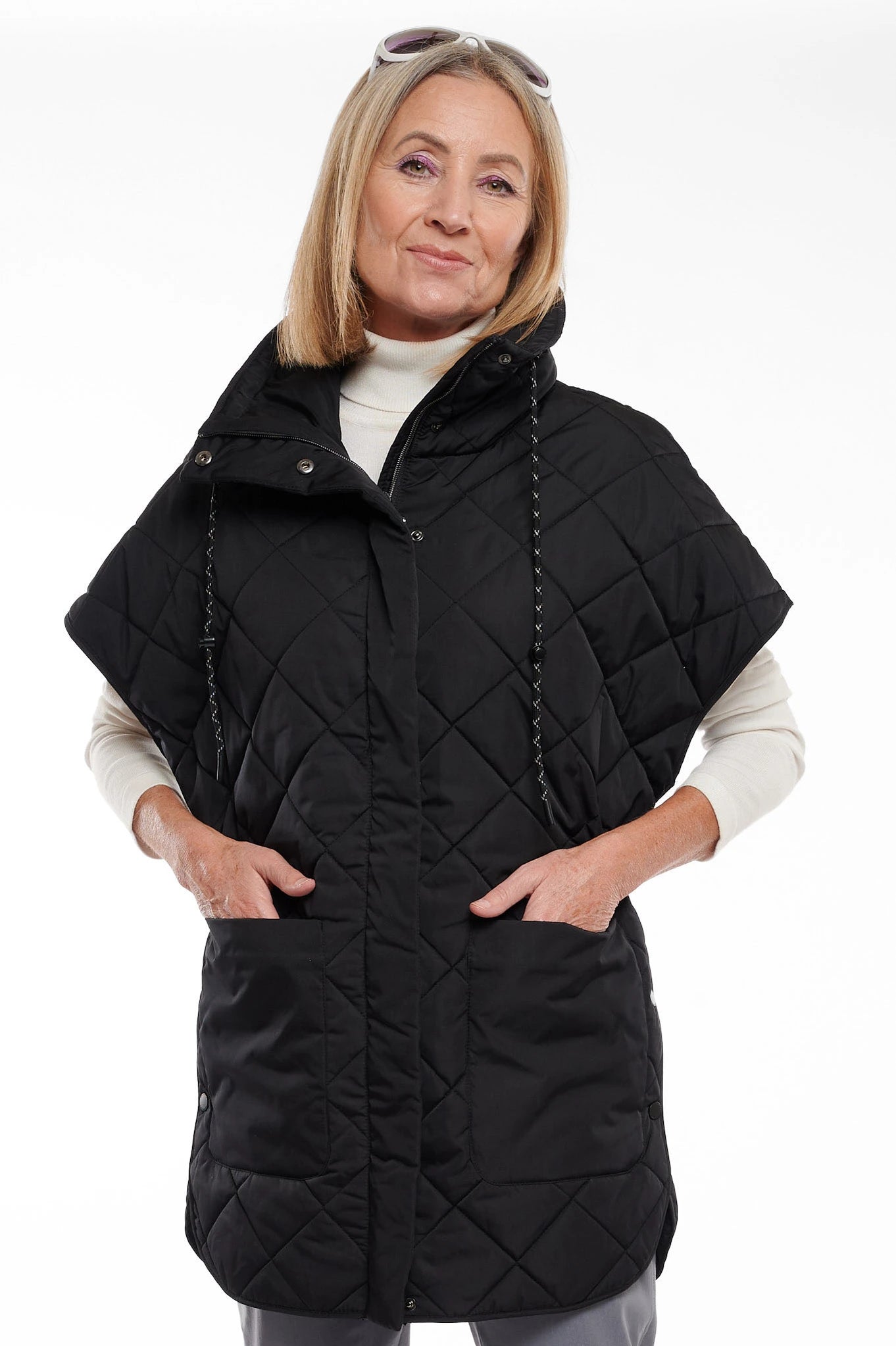 Frandsen Sigrid Extended Shoulder Padded Gilet, Style #710-357 Frandsen