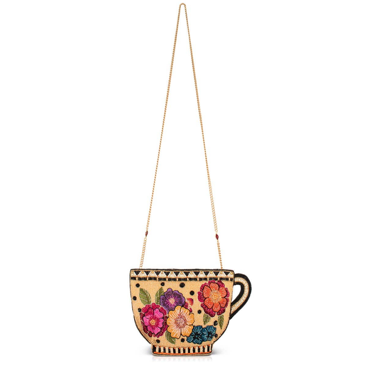 Tea Party beaded and embroidered crossbody bag