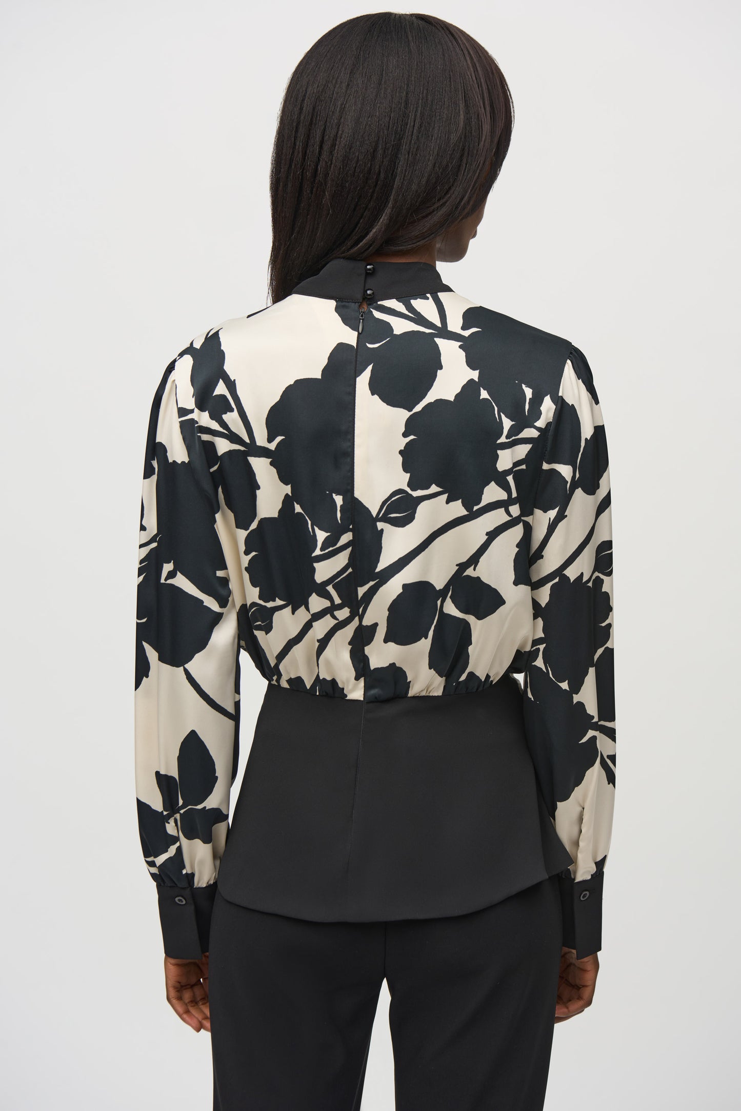 Joseph Ribkoff Satin and Georgette Floral Top, Style #244942