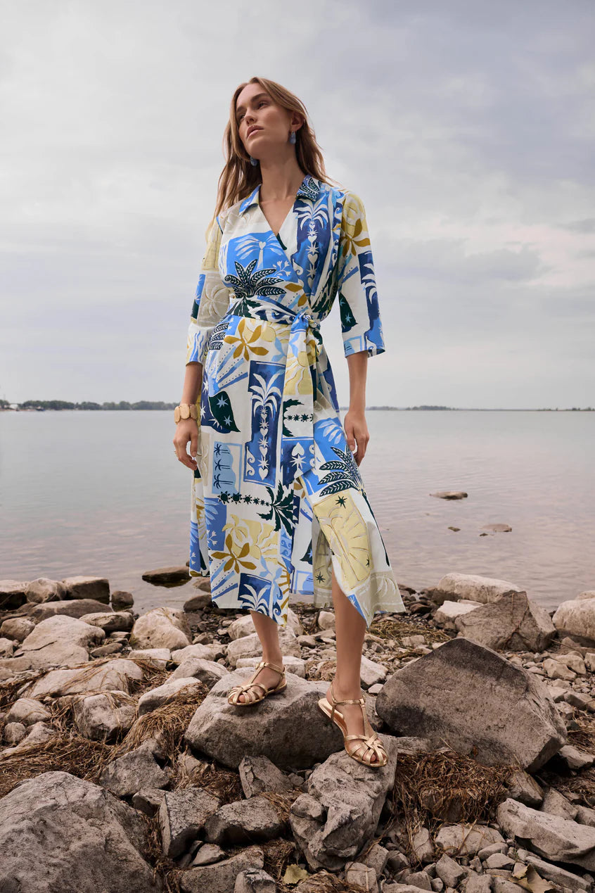 Joseph Ribkoff Floral V-Neck Wrap Dress, Style #262225