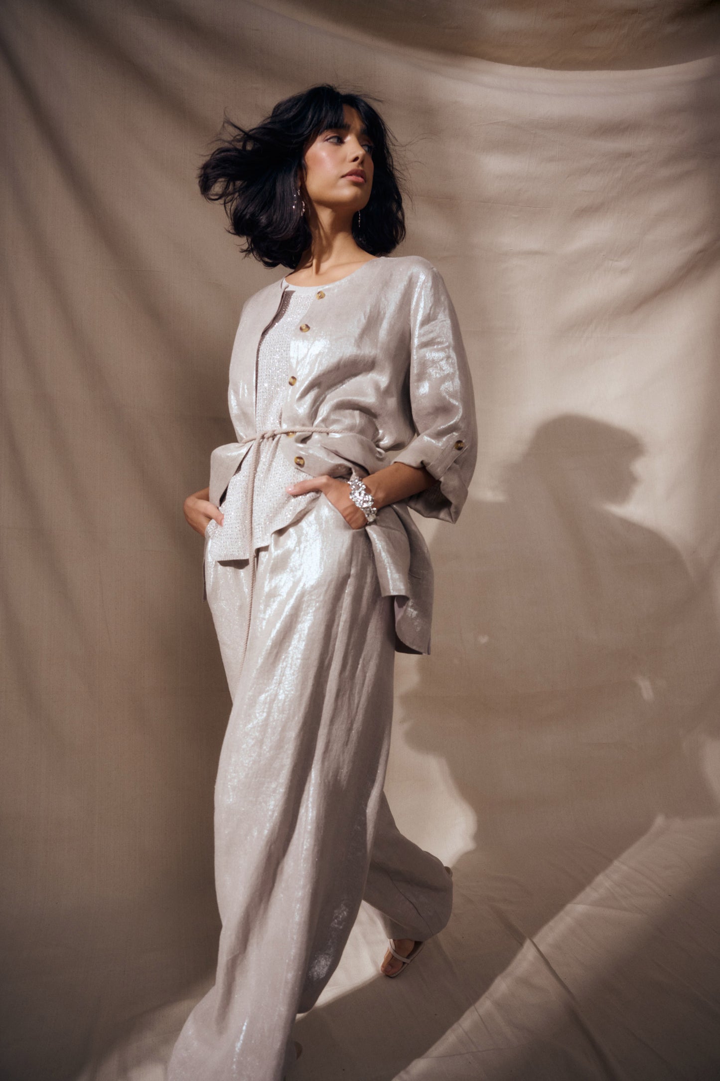 Joseph Ribkoff Foiled Linen Jacket, Style 262979