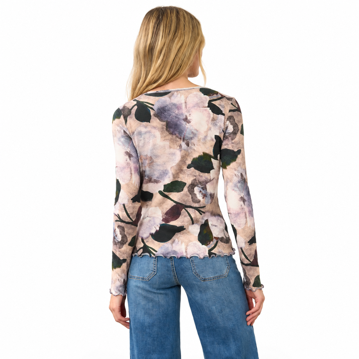 FDJ Long Sleeve V-Neck Top