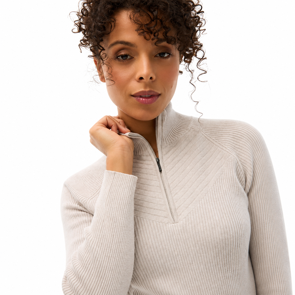 FIG ASTRA 1/2 Zip Fitted Sweater