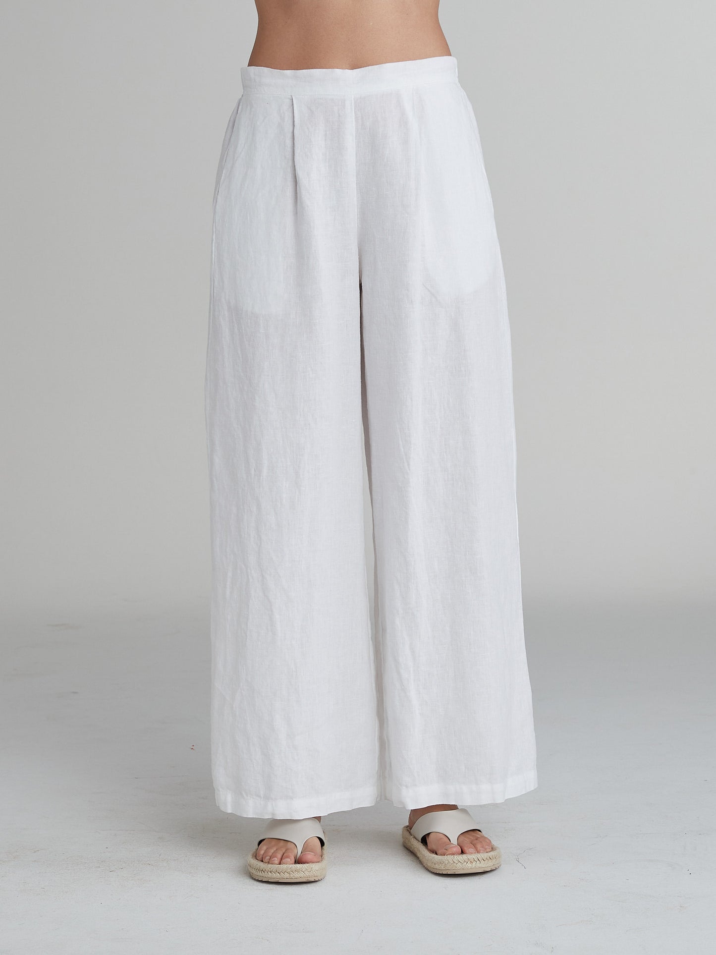 Cut Loose Solid Linen Wide Leg Pant, Style #4402213