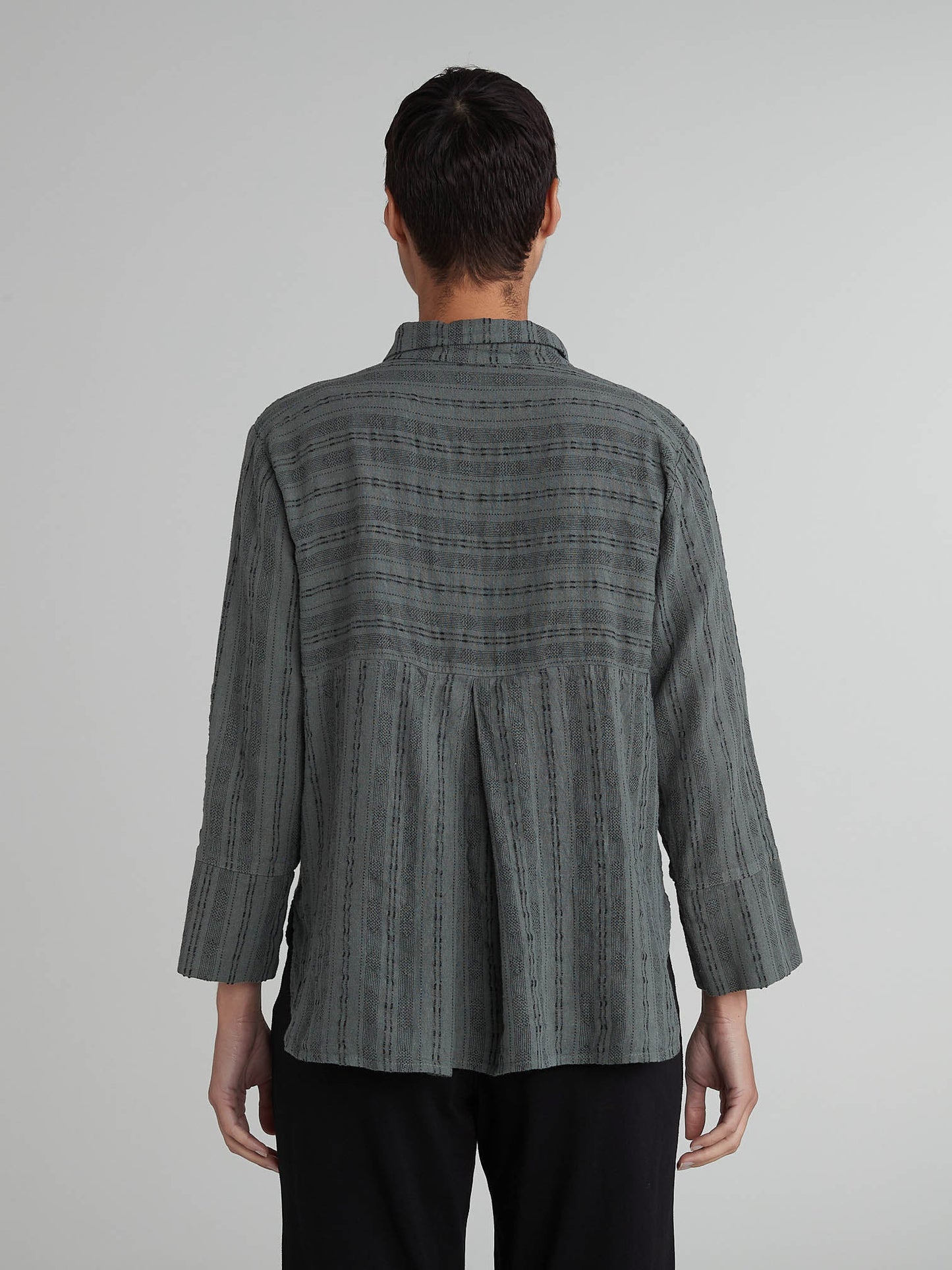 Cut Loose Pinstripe Linen Crop Easy Shirt, Style #5146986