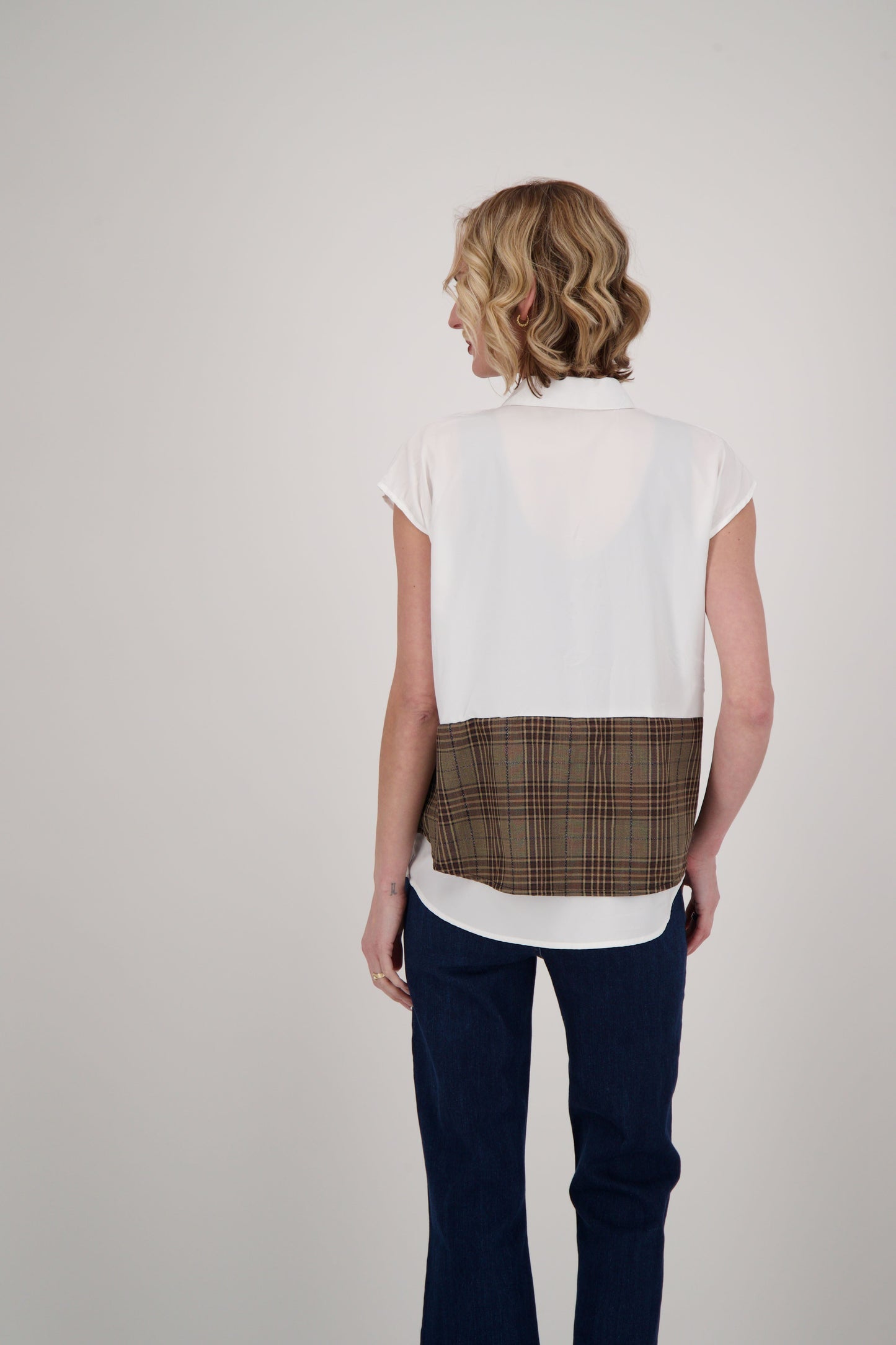 Gabby Isabella Shirt With Cable Knit Cardigan Topper, Style #524718