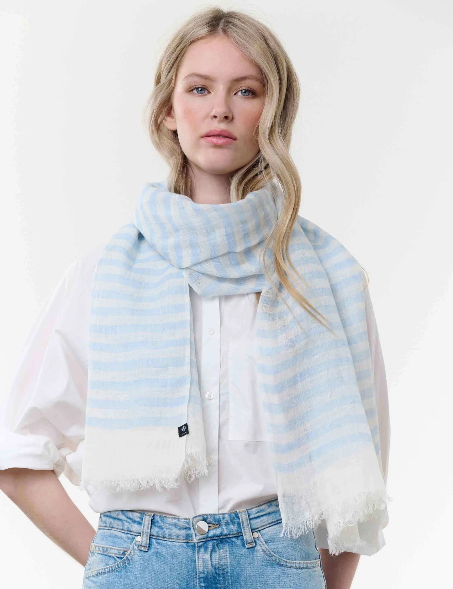 FRAAS Sea Striped Linen Scarf