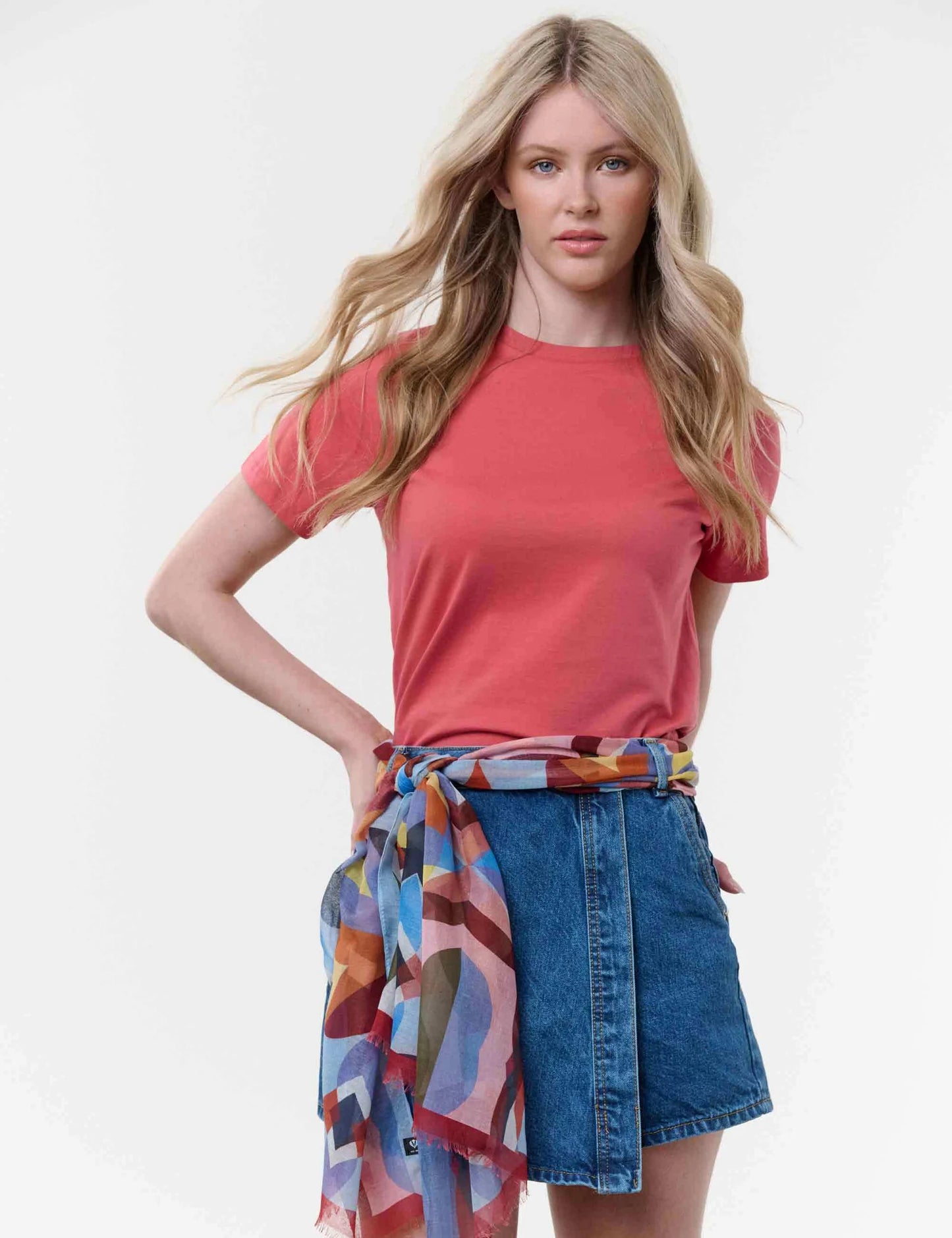 FRAAS Geometric Print Recycled Poly Scarf