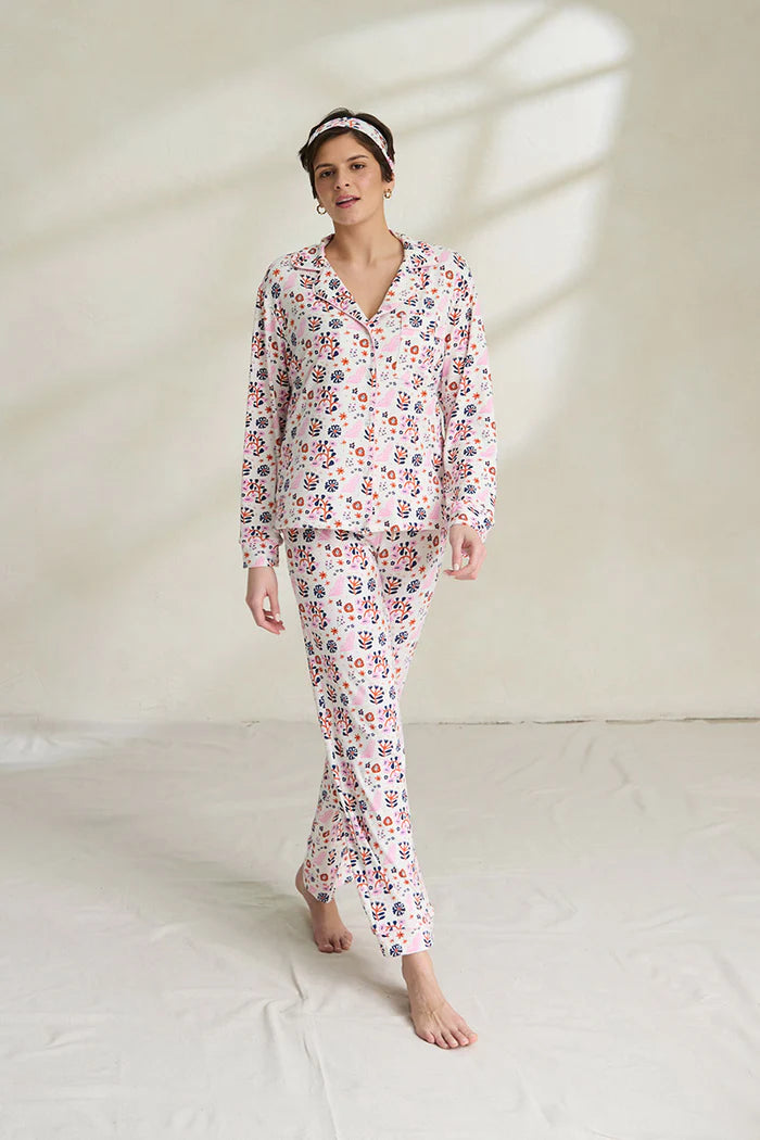 This is J Women's Long Sleeve Button Down Pajama Set