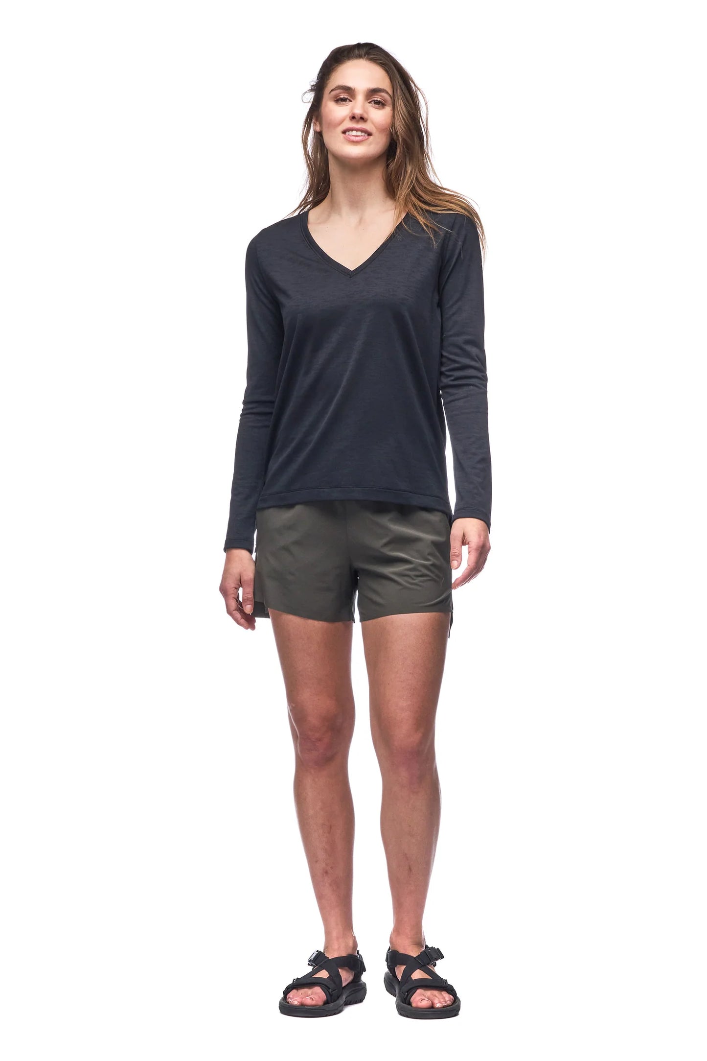 Indyeva LUNA - Long Sleeve, V-Neck Top, Style #INDT0027