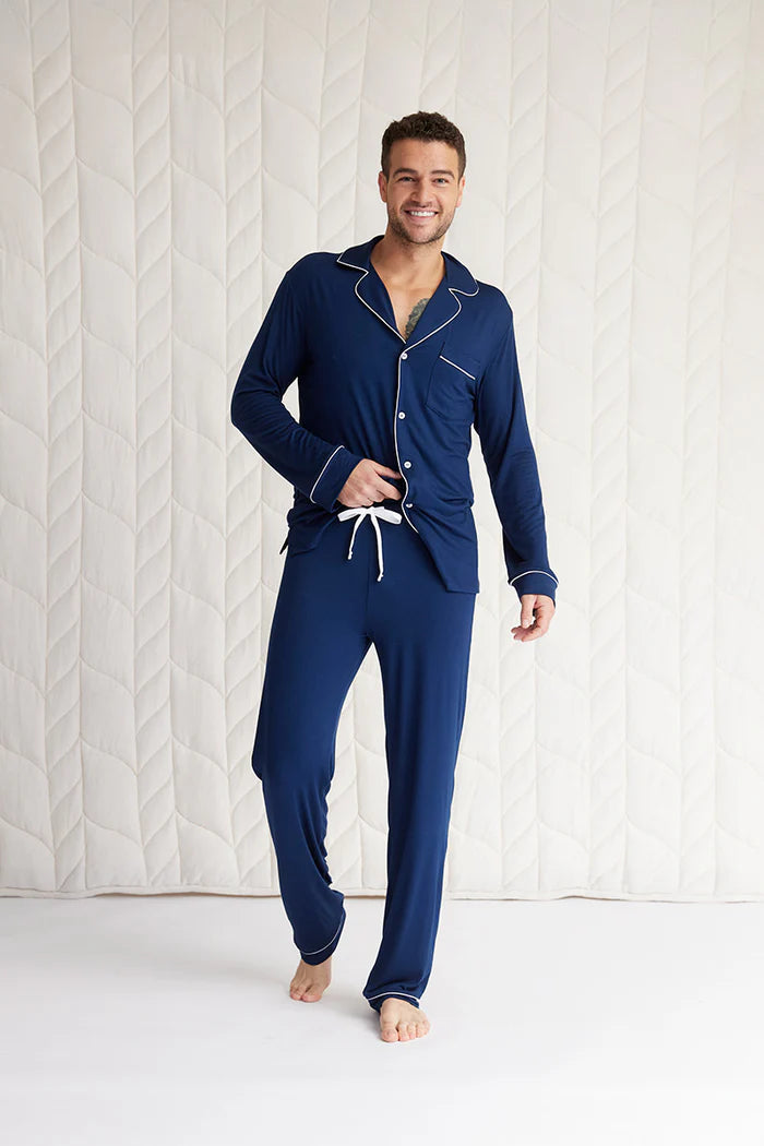 This is J Men's Long Sleeve Button-Down Pajama Set