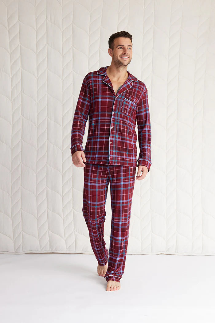 This is J Men's Long Sleeve Button-Down Pajama Set
