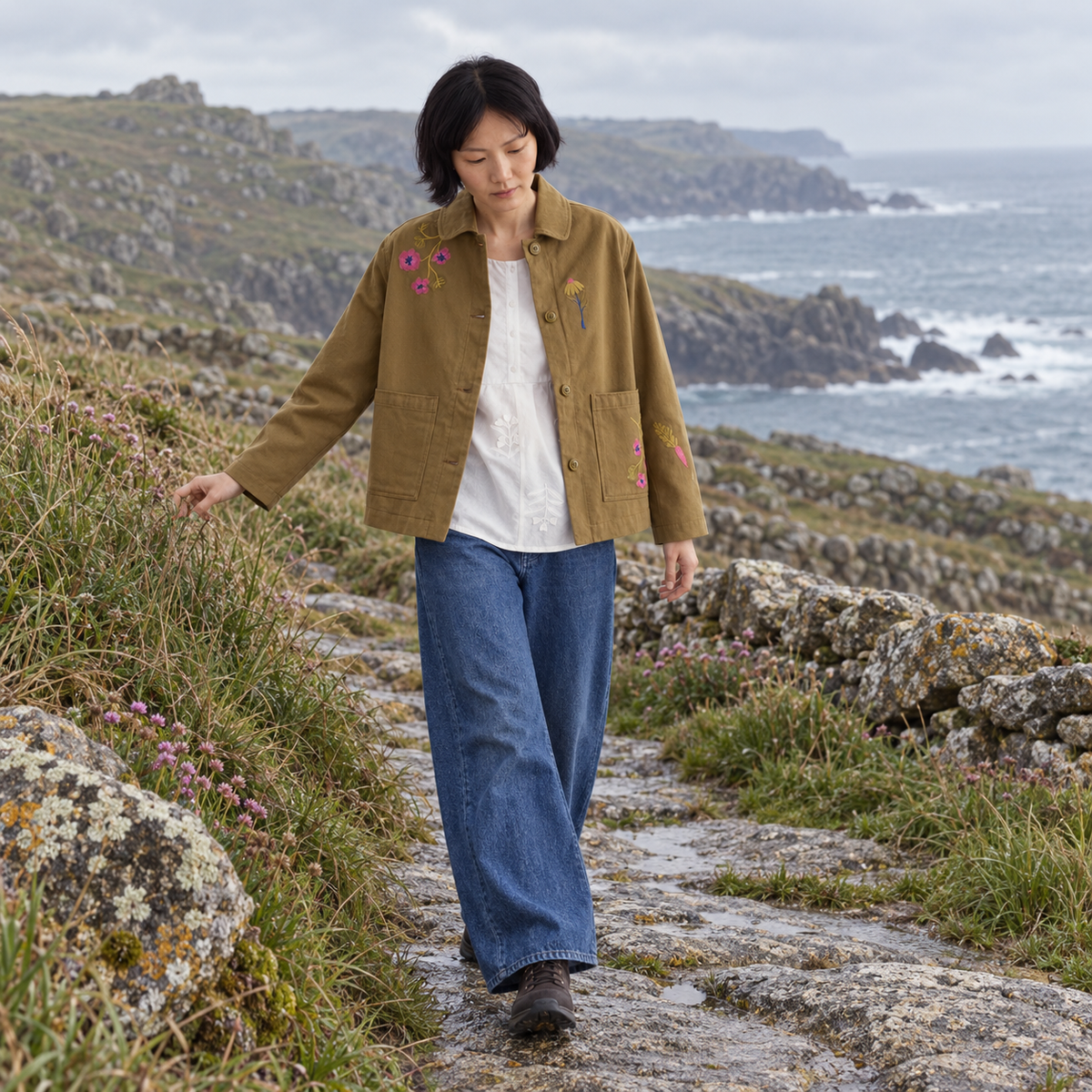 Seasalt Cornwall Porth Embroidered Floral Jacket
