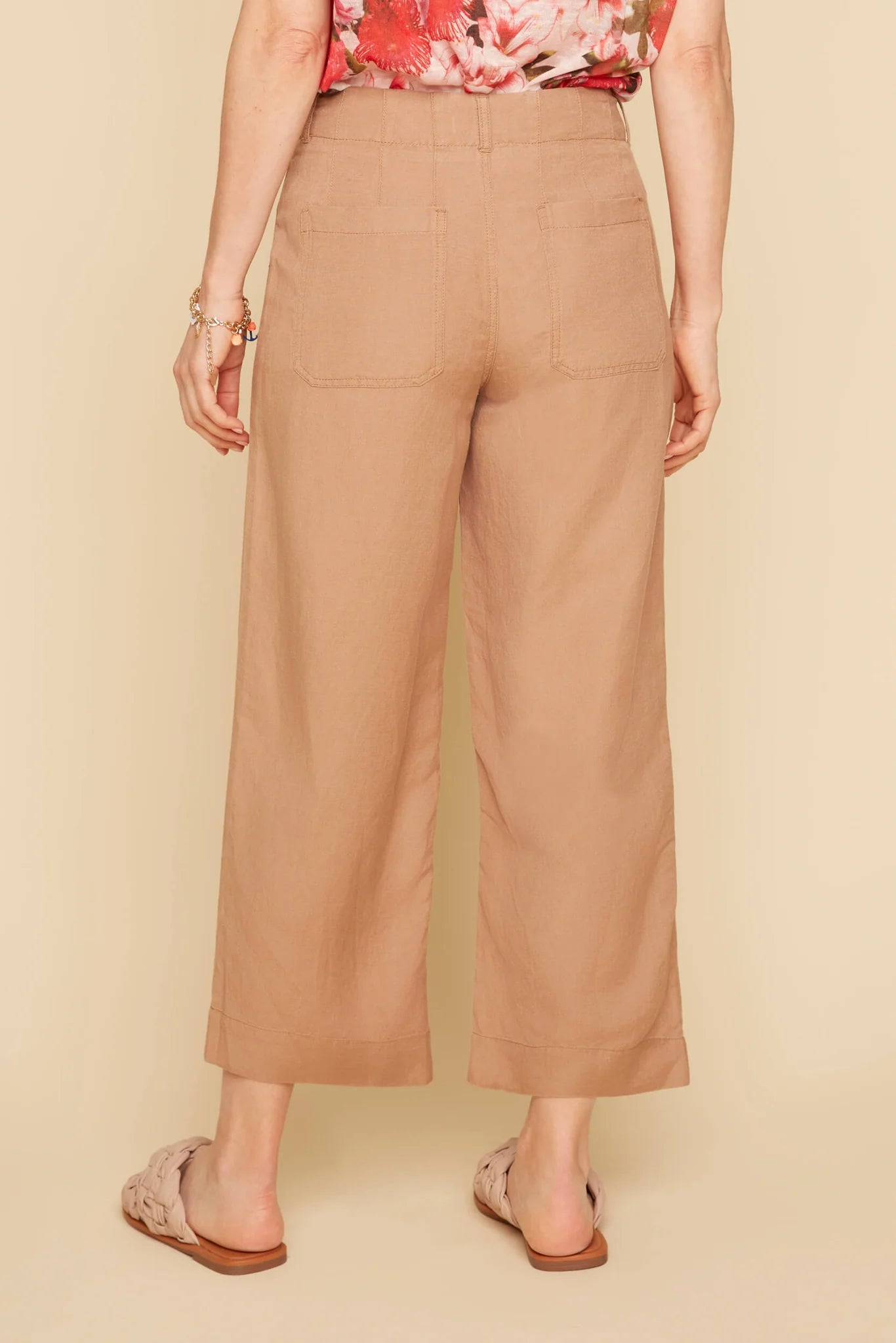 Renuar Collection Mix Linen Crop Pants, Style #R10074