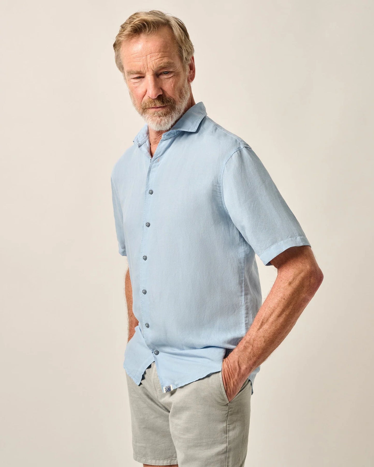 Johnnie-O Short Sleeve Hangin' Out Linen Button Up Shirt - Gianni, Style #JMWS100050