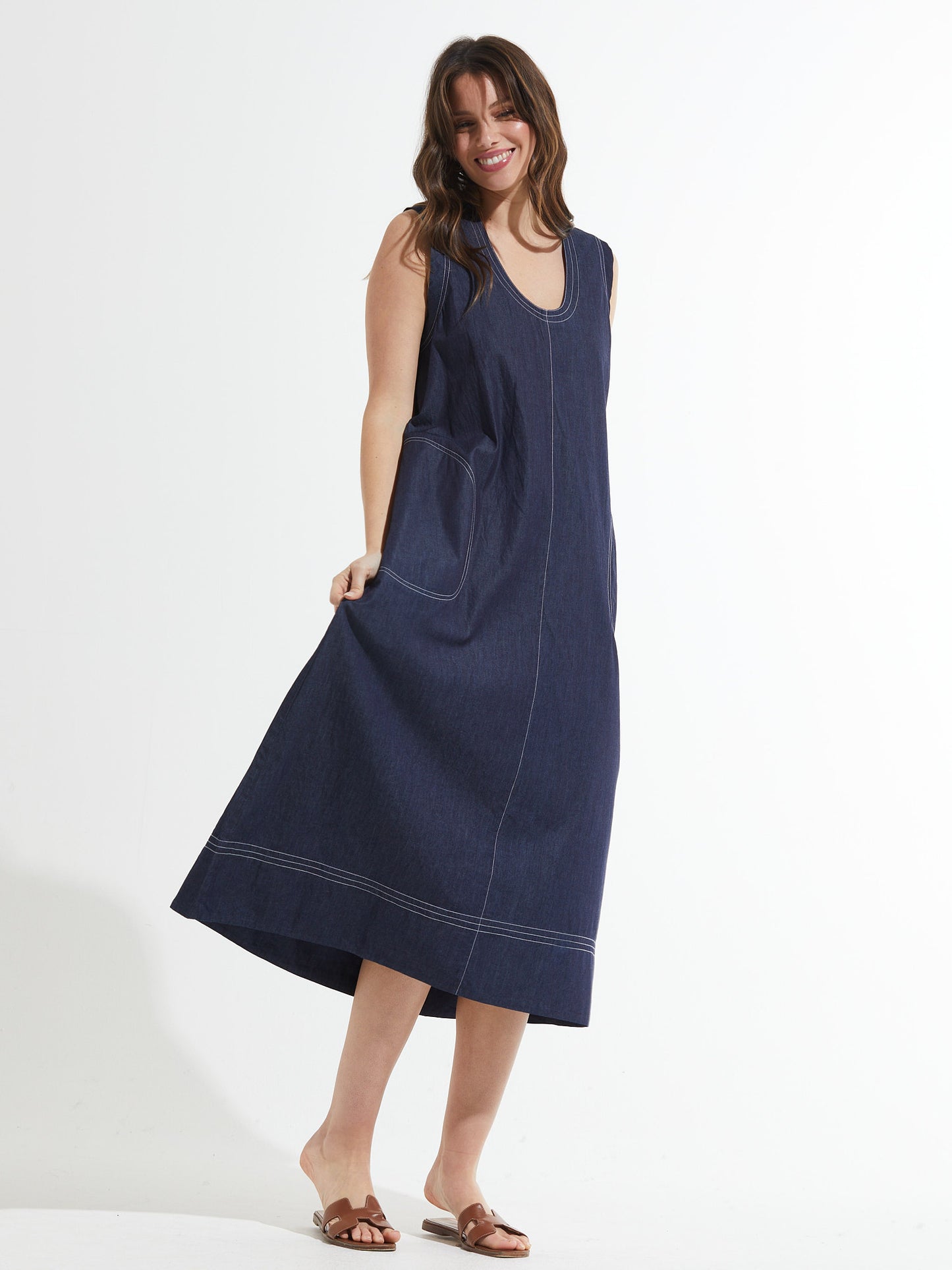 Zaket & Plover Denim Maxi Dress, Style #ZP7462U
