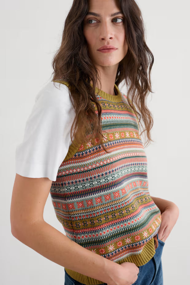 Seasalt Cove Cottage Fair Isle Knitted Vest, Style #WM35885
