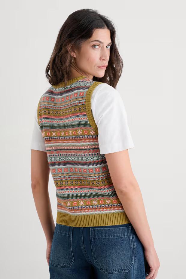 Seasalt Cove Cottage Fair Isle Knitted Vest, Style #WM35885