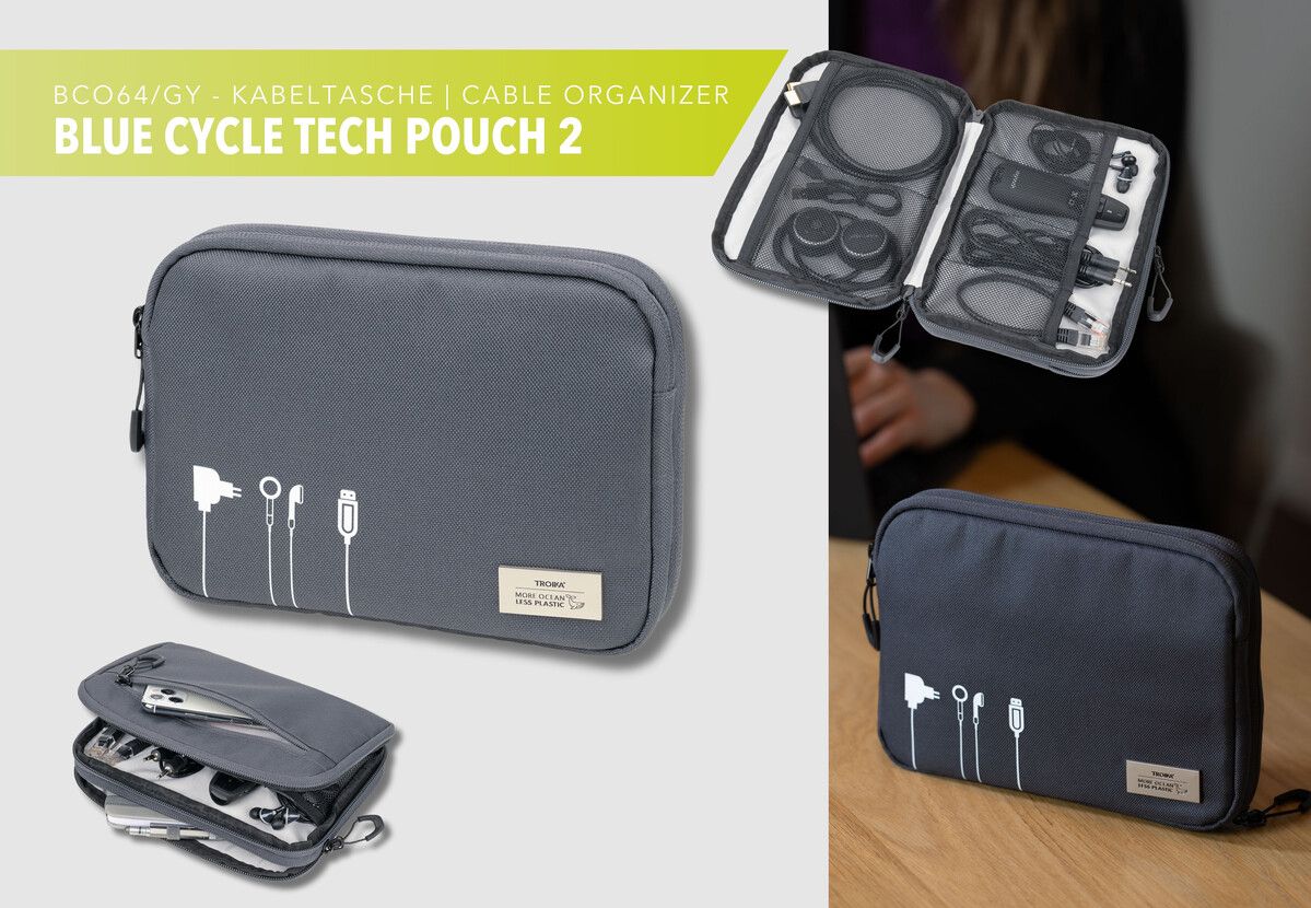 Troika Waterproof Zipper Tech Accessory Organizer, Style #BCO64