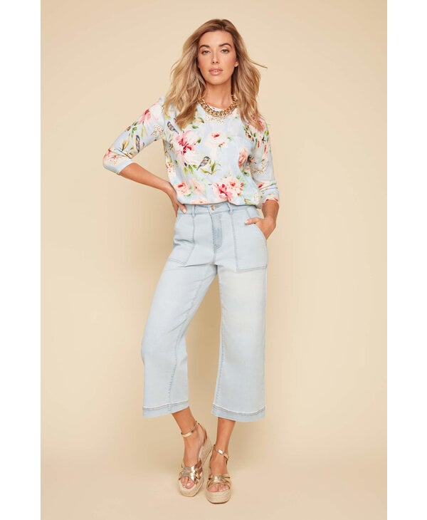 Renuar Collection Cropped Wide Leg Jeans, Style #R11001D