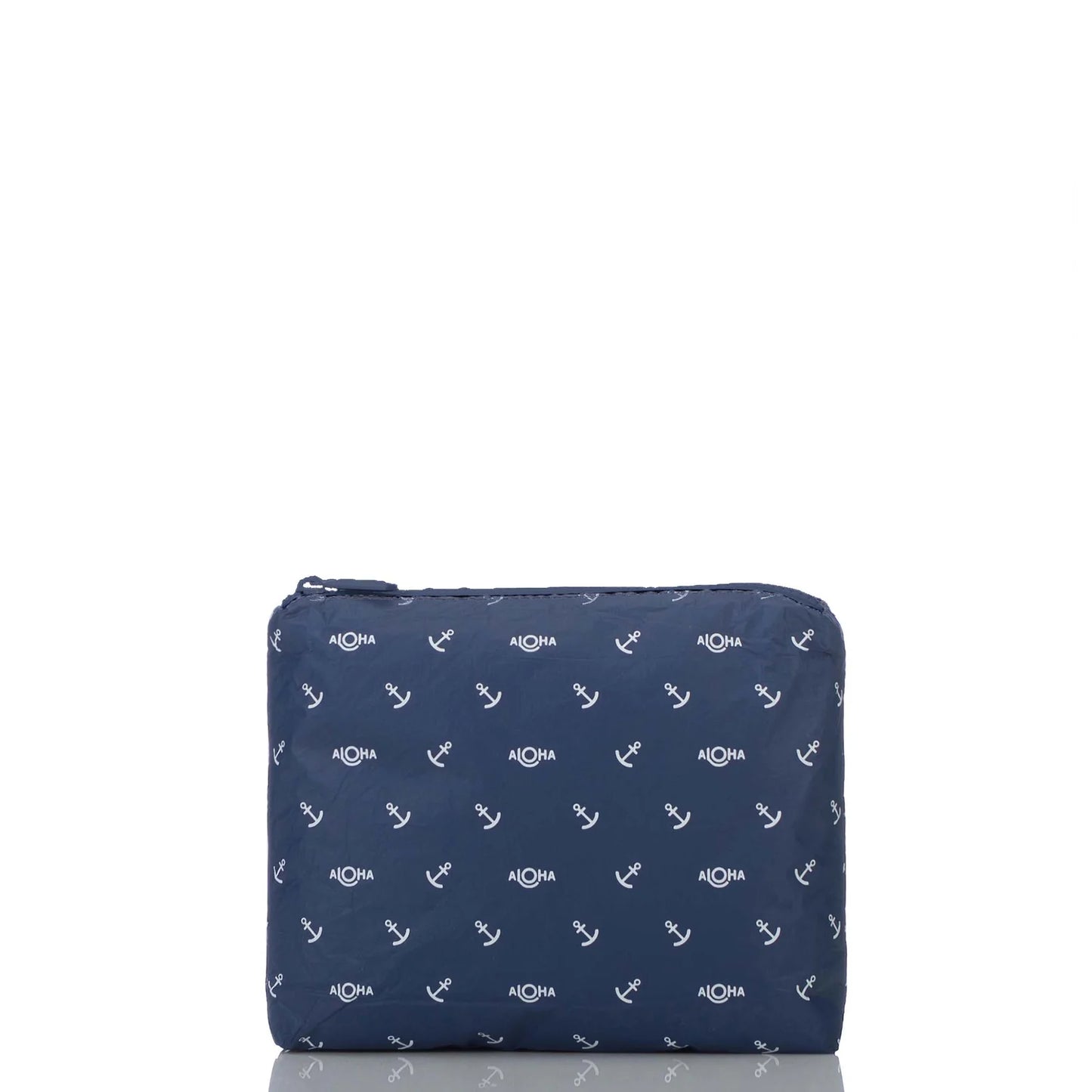 Aloha Small Shipwrecks Anchor White on Navy Pouch Aloha