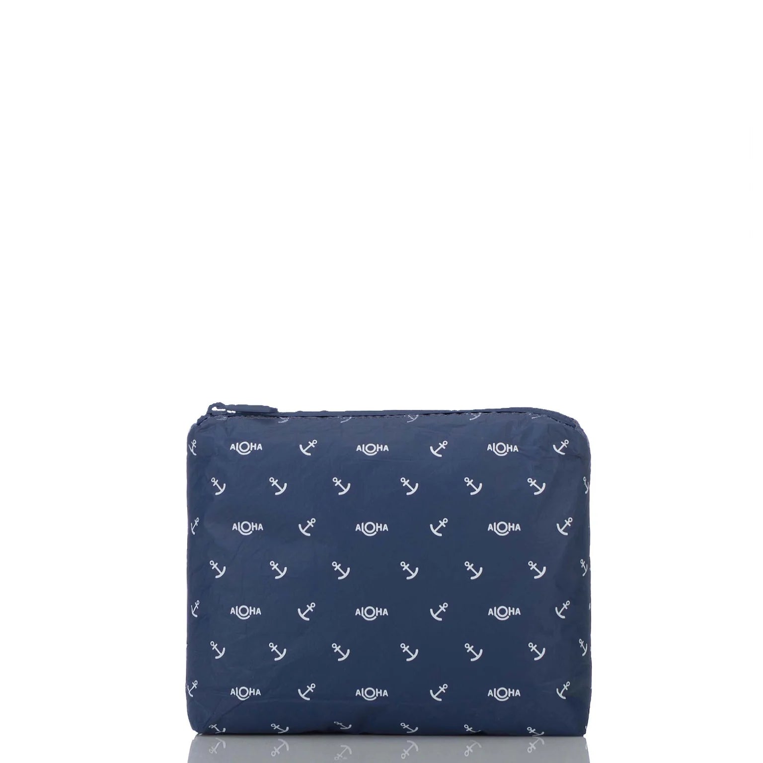 Aloha Small Shipwrecks Anchor White on Navy Pouch Aloha