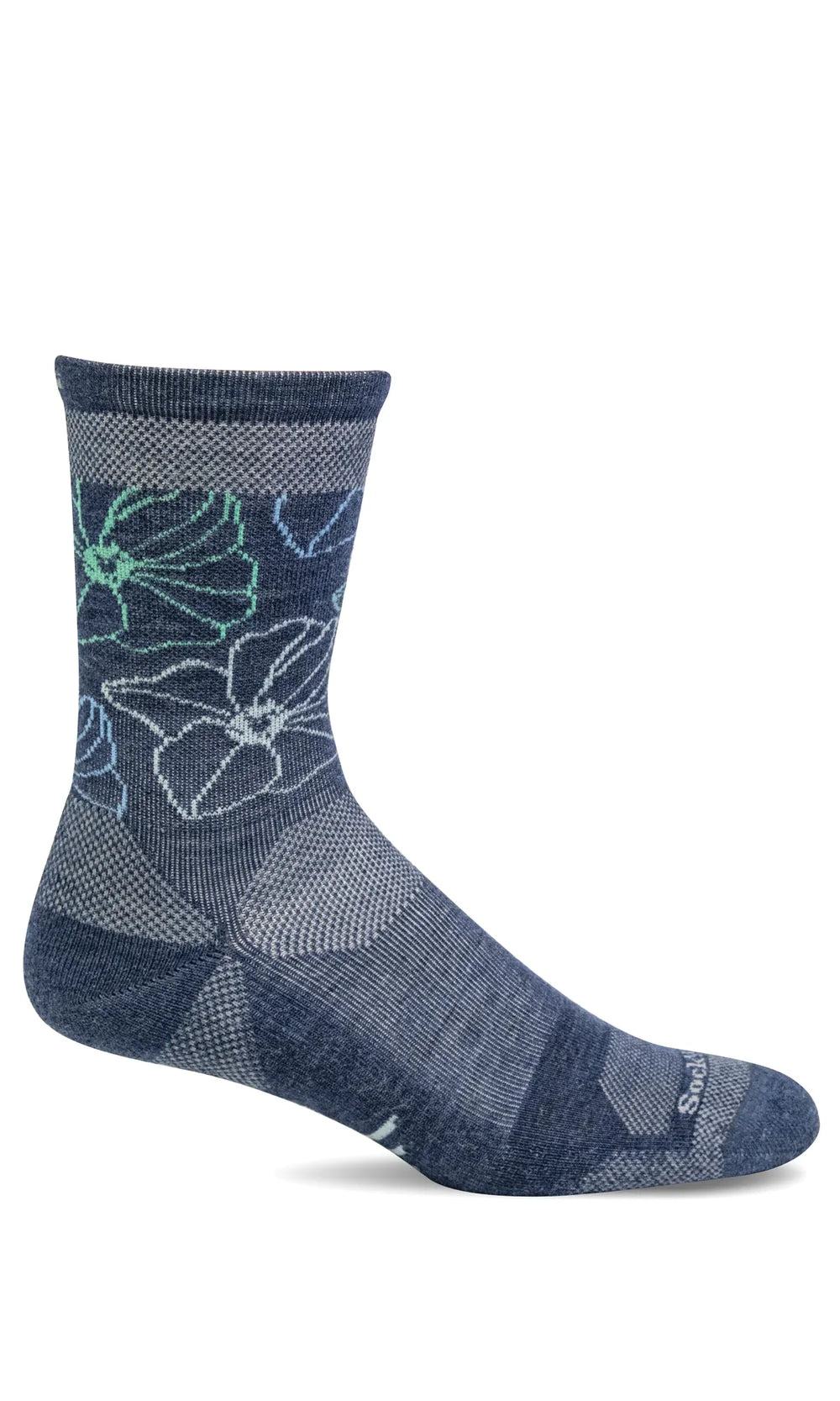 Women's Petal Power | Crew Moderate Graduated Compression Socks, Style #SW112W