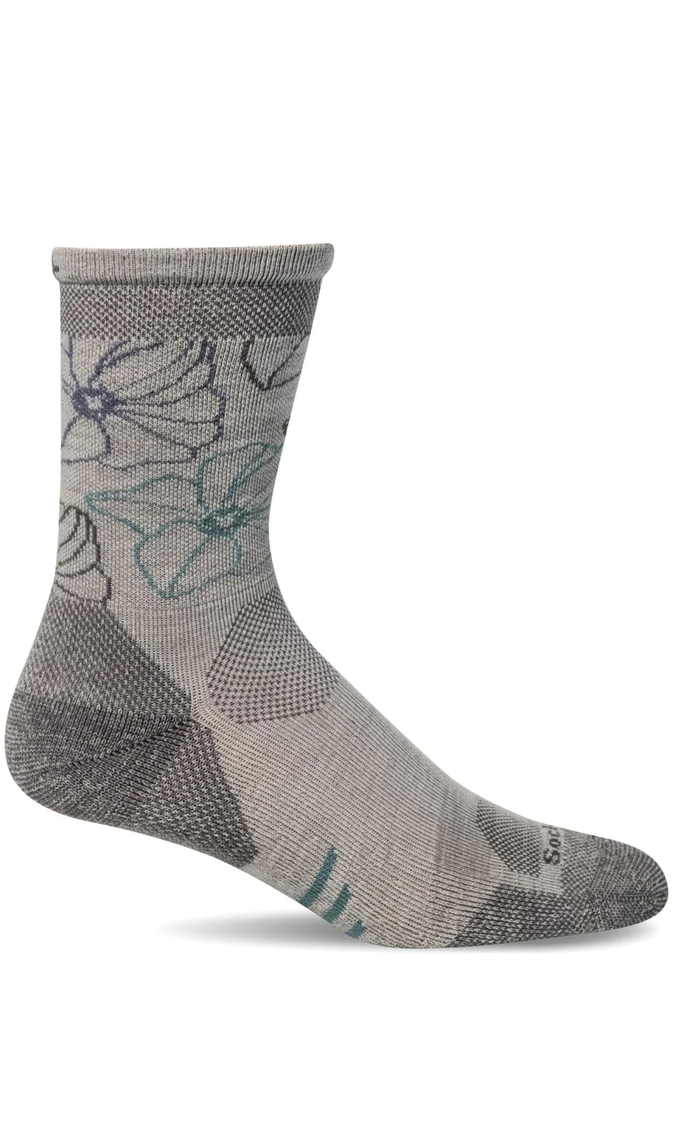 Women's Petal Power | Crew Moderate Graduated Compression Socks, Style #SW112W