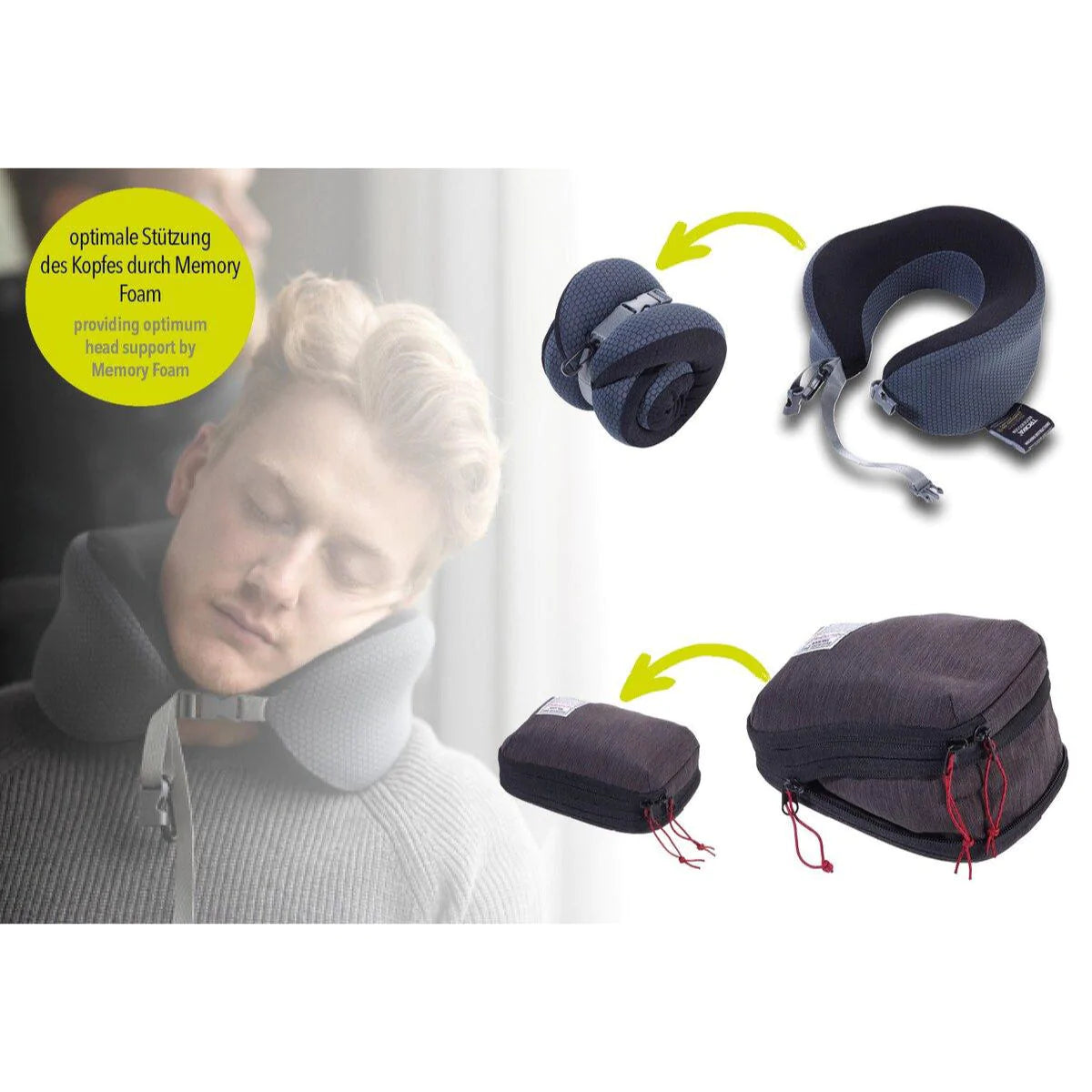 Troika Space Saving Memory Foam Travel Pillow Troika