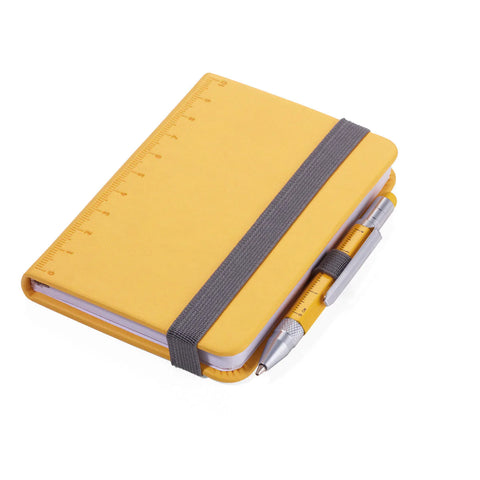 Troika Construction Lilipad & Liliput A7 Mini 3 x 4 Inch Notebook with Mini Pen Yellow Troika