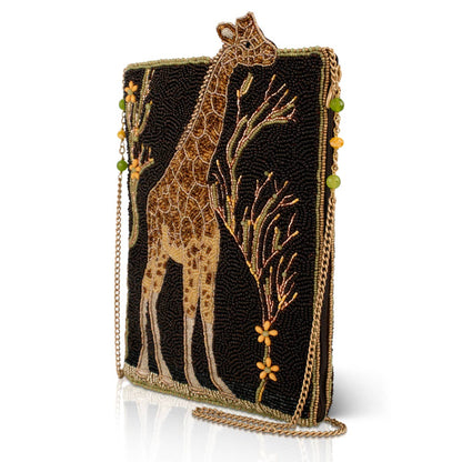 Reach For It beaded giraffe crossbody bag