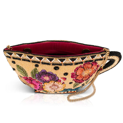 Tea Party beaded and embroidered crossbody bag