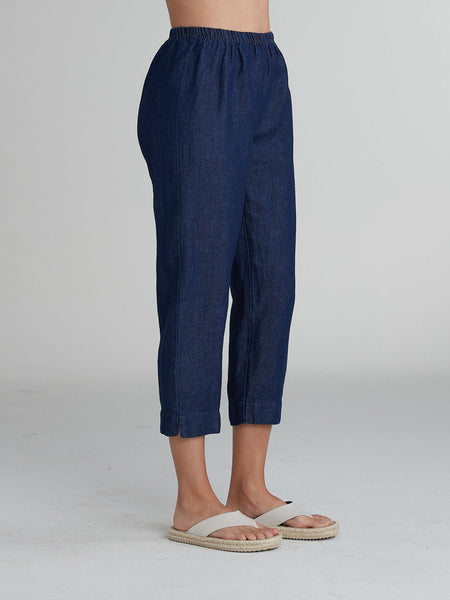 Cut Loose Flax Denim Tapered Crop Pant, Style #0452734