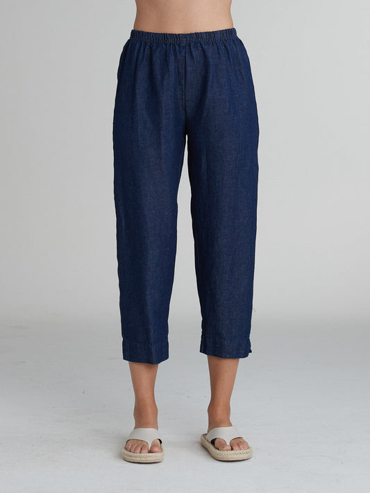 Cut Loose Flax Denim Tapered Crop Pant, Style #0452734