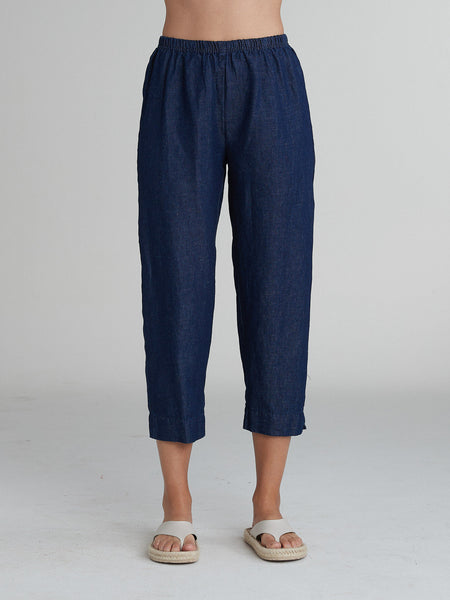 Cut Loose Flax Denim Tapered Crop Pant, Style #0452734