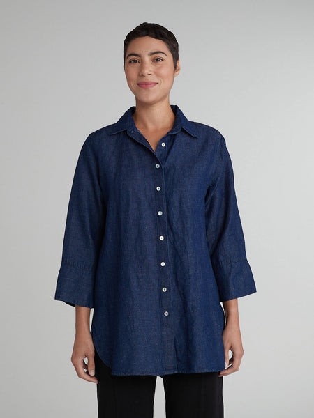 Cut Loose Flax Denim Easy Shirt, Style #0456276