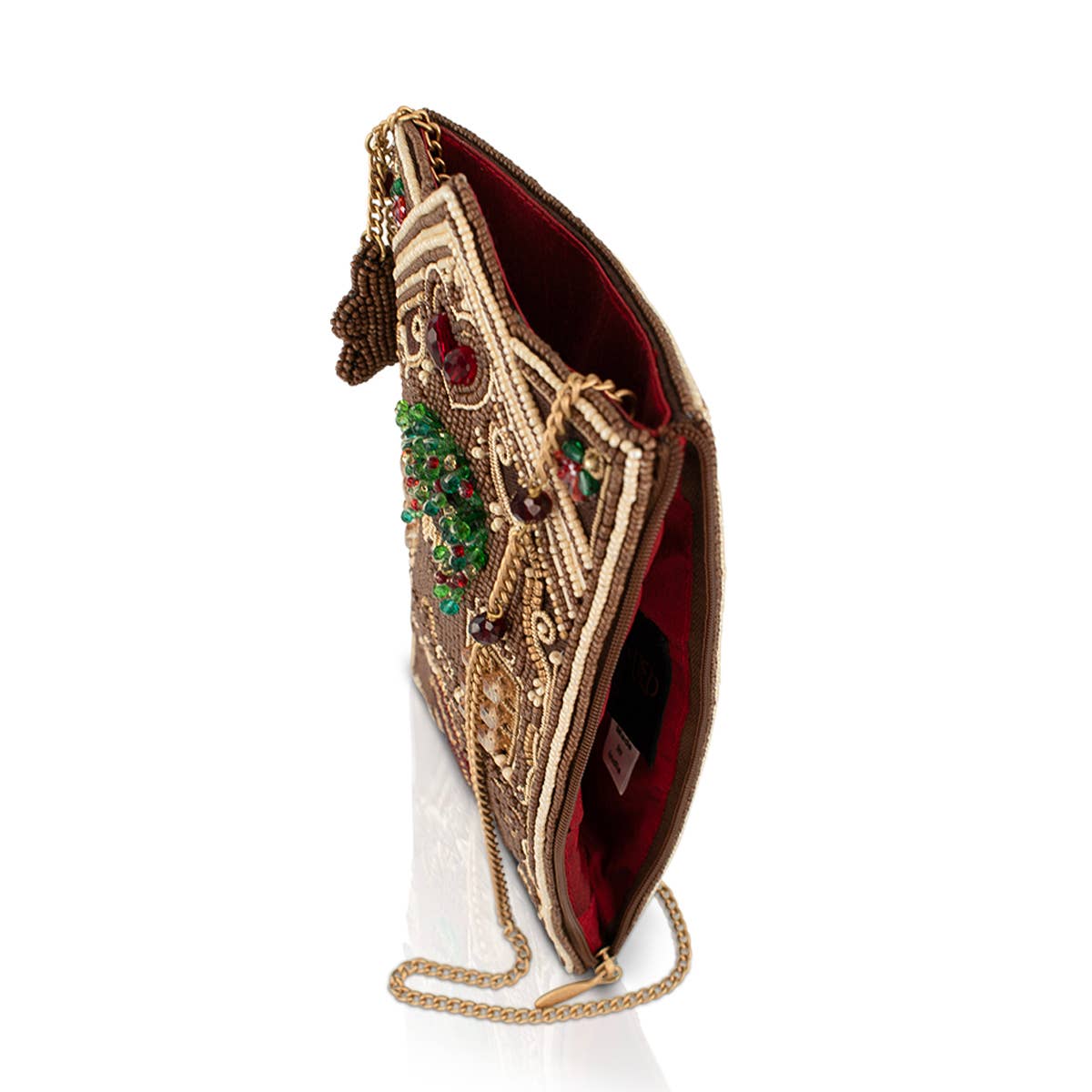 Candy Cottage beaded gingerbread house crossbody bag