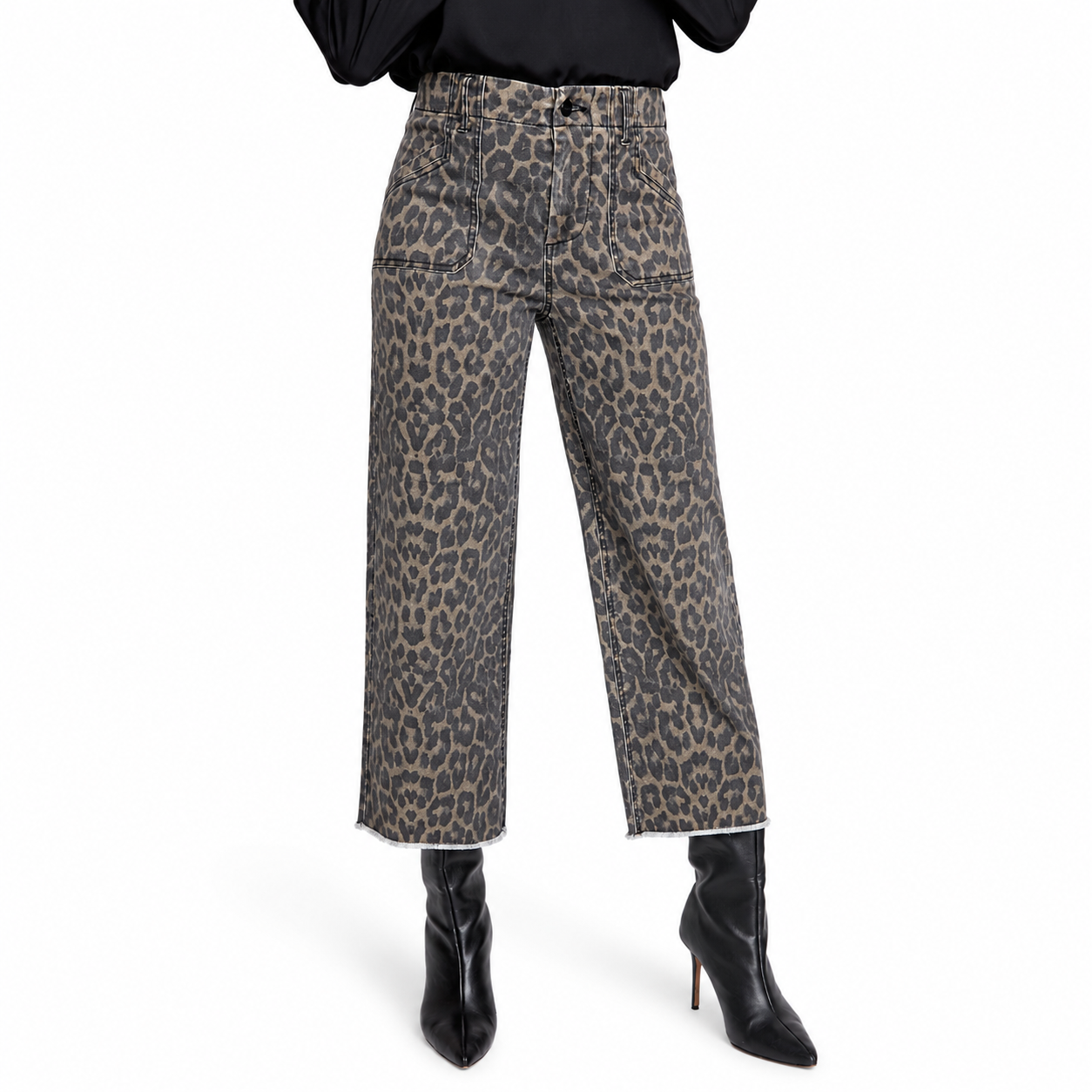 Renuar Luxe Tencel Cropped Wide Leg Pant