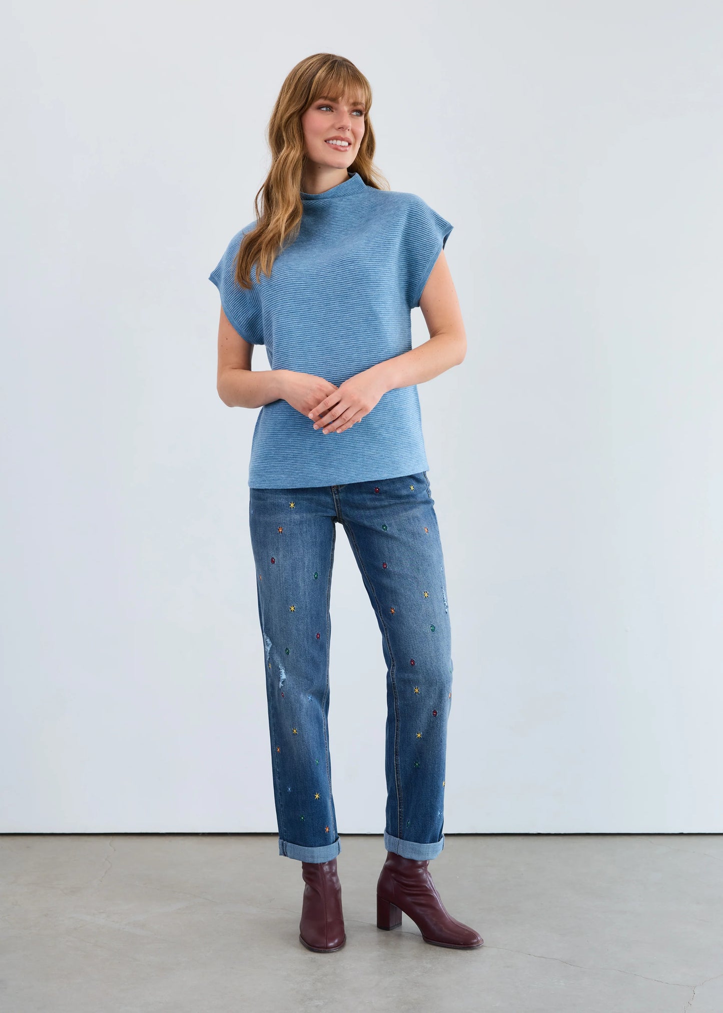 FDJ Ottoman Cap Sleeve Sweater, Style #1012333