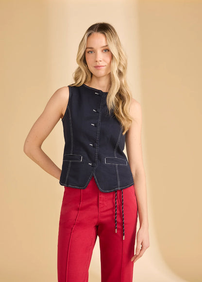 FDJ Button Front Vest