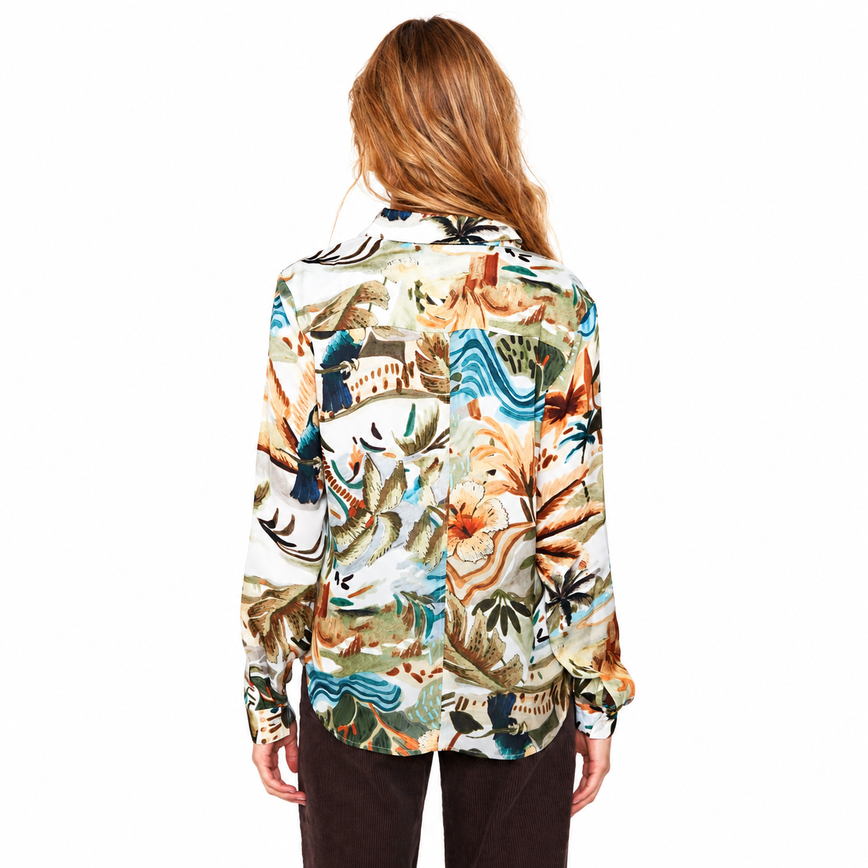 Renuar Printed Luxe Satin Blouse