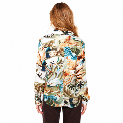 Renuar Printed Luxe Satin Blouse
