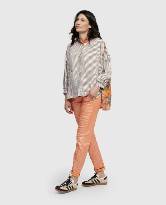 Alembika Striped Floral Blouse, Style #ST707