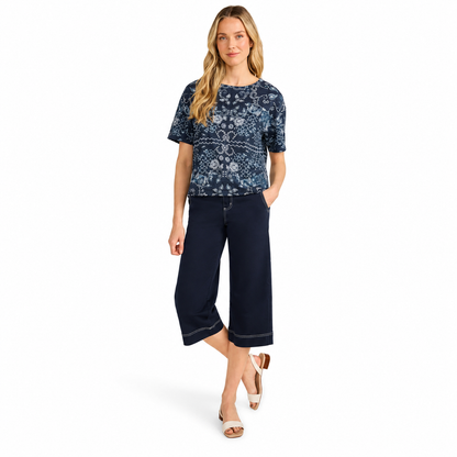 FDJ Short Sleeve Embellished Top