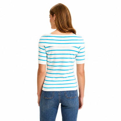 FDJ Striped Boatneck Top