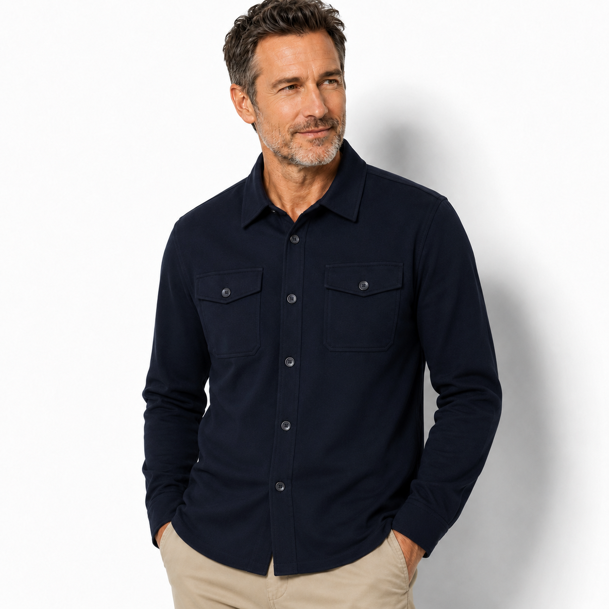 Soul of London Shirt Jacket - Navy