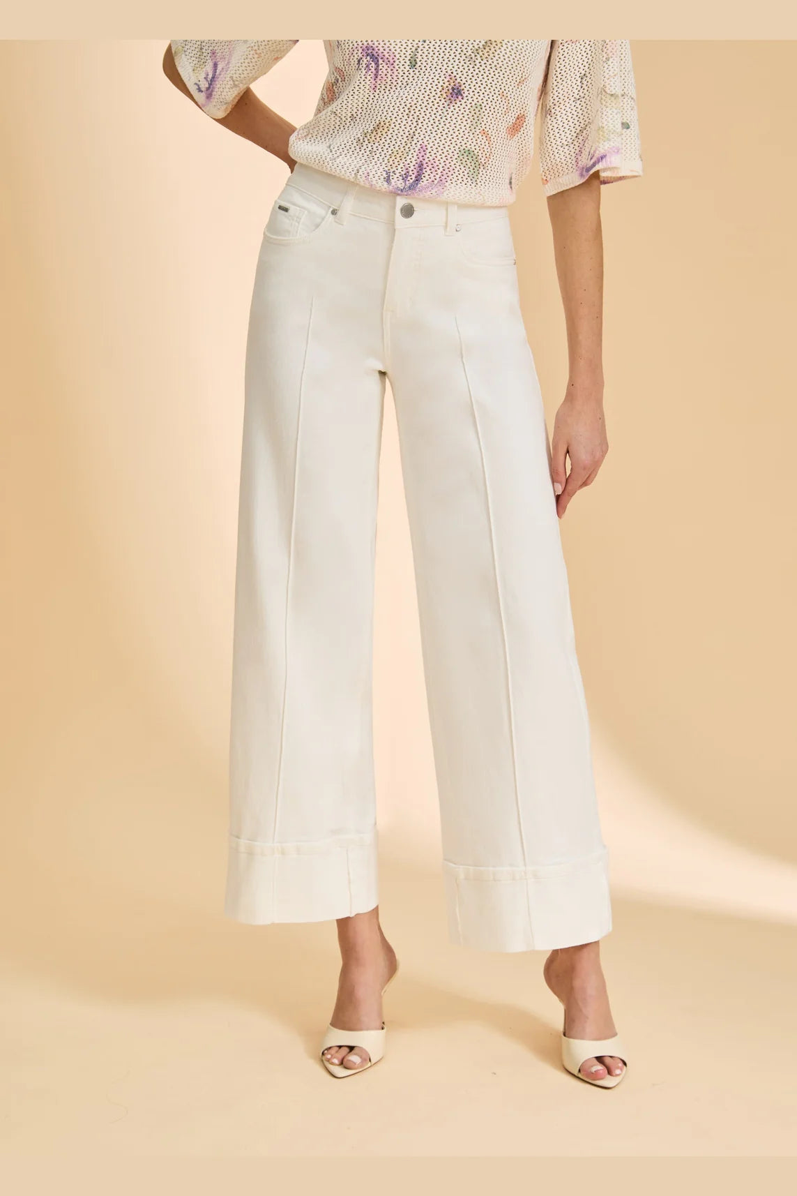FDJ Olivia Cuffed Wide Leg Jeans